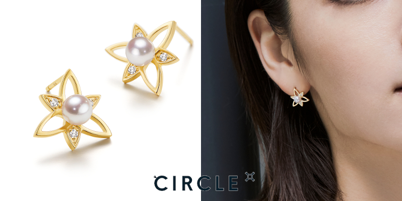 Flower アコヤパール ダイヤモンド ピアス - Magnolia